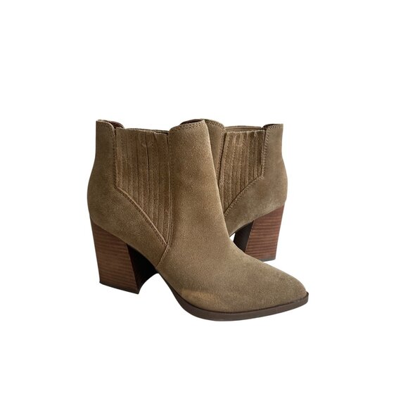 MARC FISHER Tan Suede Heels Ankle Boots Size 6 - Picture 8 of 8